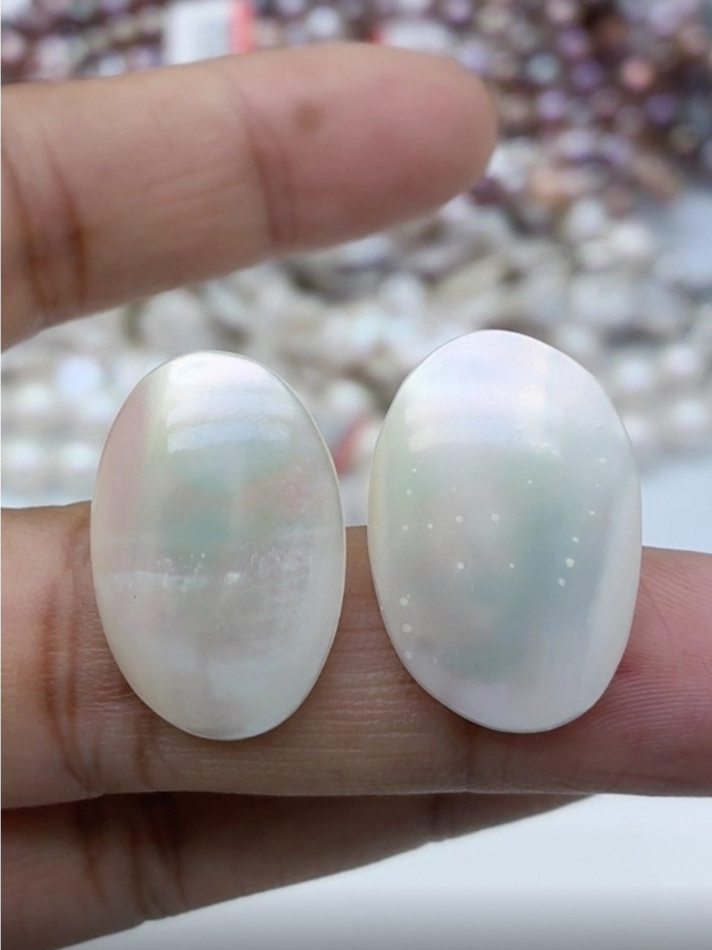 Genuine Mabe Pearl Stud Earrings imperfect